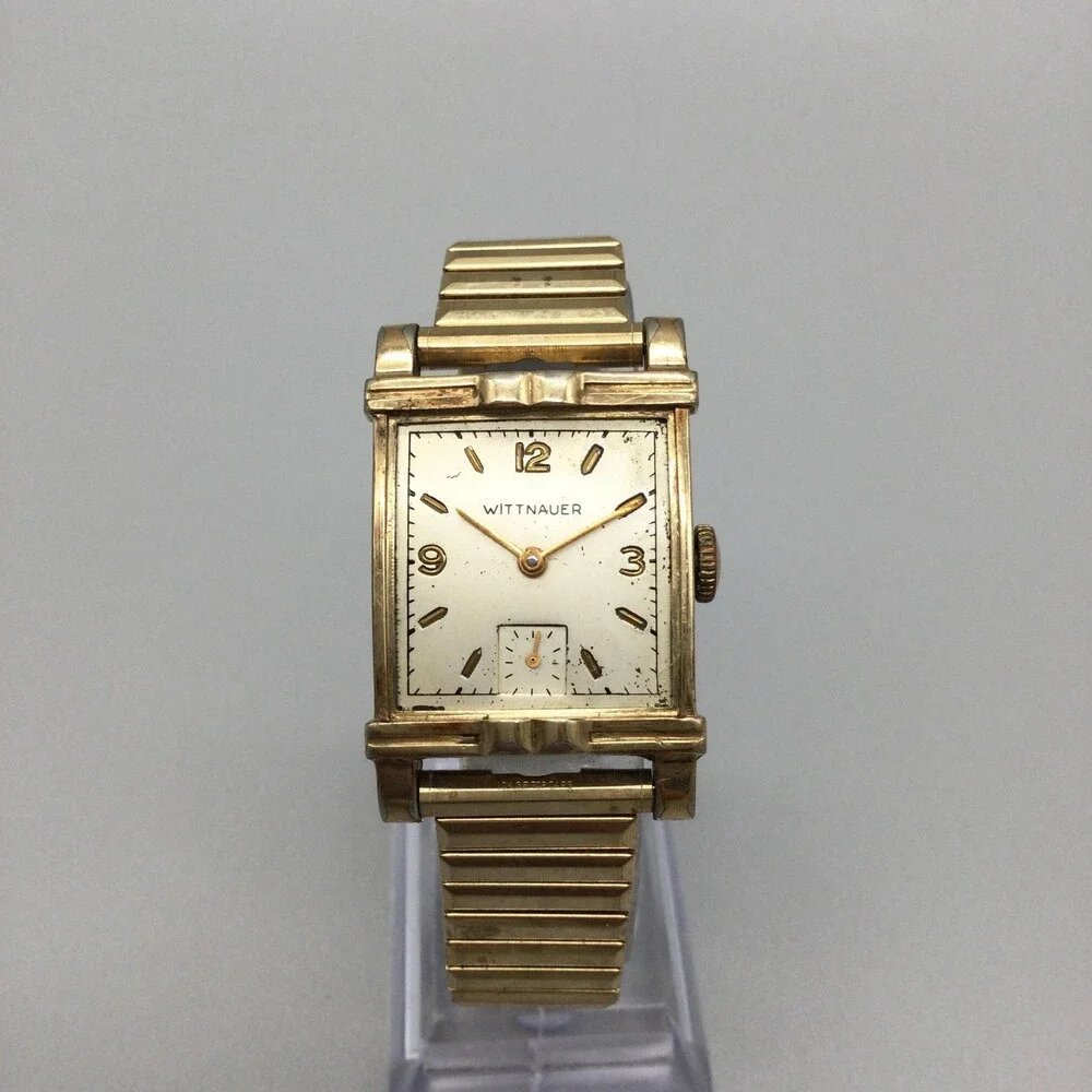Vintage Wittnauer Mens Watch 24mm 10K RGP Manual Not Running For Parts or Repair